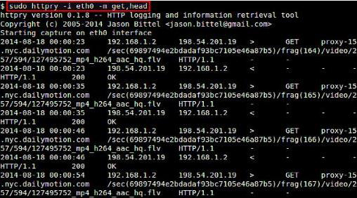 Linux下使用httpry来嗅探HTTP流量教程2