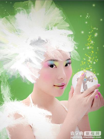 photoshop 给美女加上彩妆及头饰1