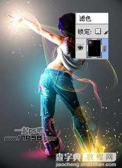 photoshop将美女图片合成动感的彩色光电效果28