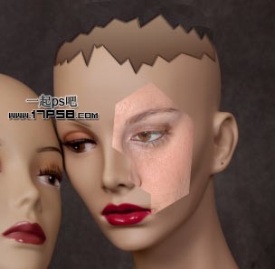 photoshop将美女模特头像制作成破裂的雕像效果教程10