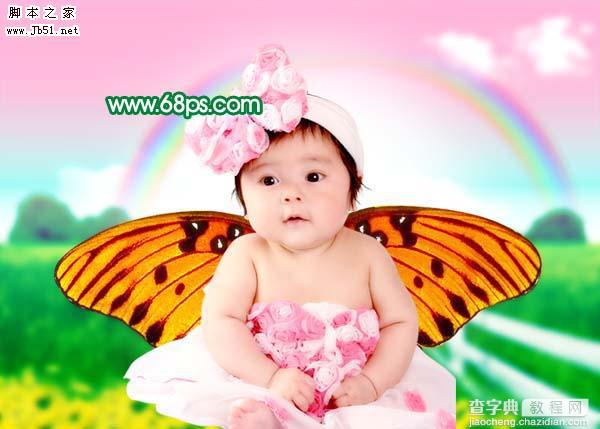 Photoshop 宝宝照片加上梦幻装饰效果27