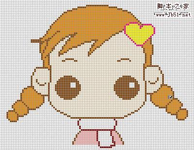 Windows 画图程序绘制像素小女孩头像8