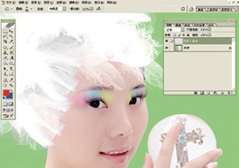 photoshop 给美女加上彩妆及头饰23