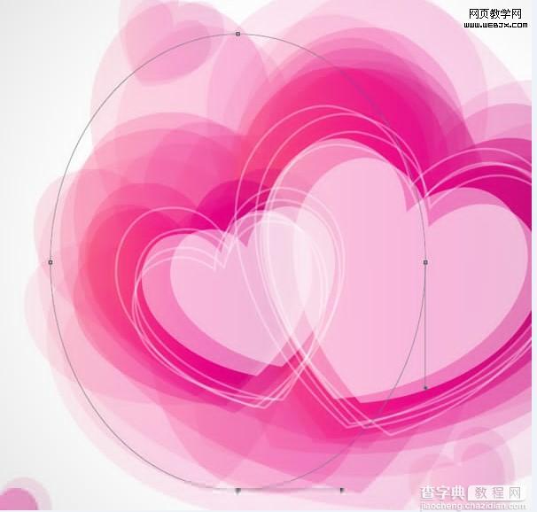 Photoshop将用心形工具绘制出粉红色的心形图案效果33