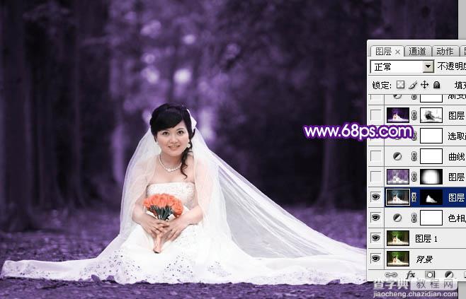Photoshop图片处理教程之打造超梦幻的紫色婚片6