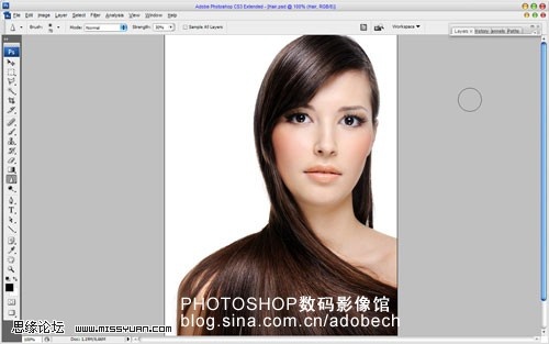 PhotoShop 为美女染出绚丽长发效果4