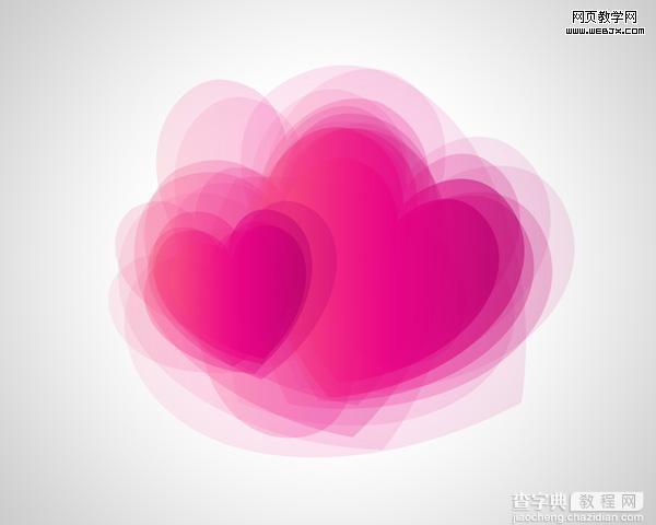 Photoshop将用心形工具绘制出粉红色的心形图案效果23