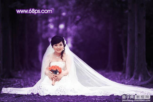 Photoshop图片处理教程之打造超梦幻的紫色婚片11