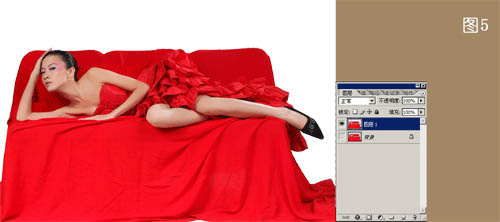 Photoshop将漂亮的红色人像打造出古典效果6