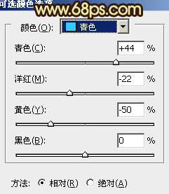 Photoshop将树林模特图片调制出柔美的青褐色效果24