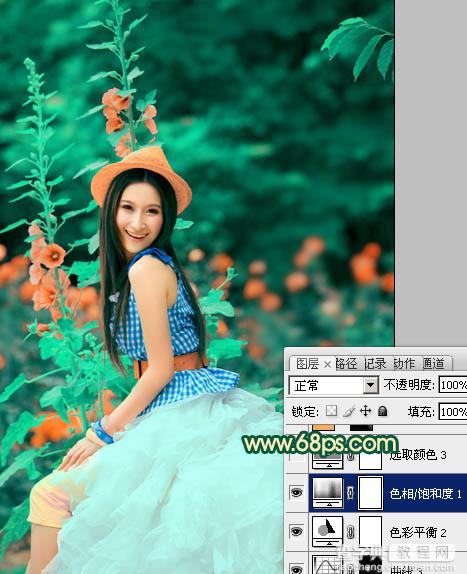 Photoshop为人物写真图片增加甜美的粉橙色效果23