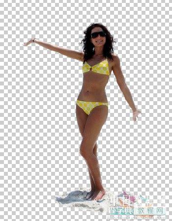 Photoshop给泳装美女穿上漂亮的水裙子11