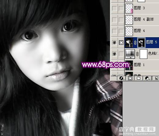 Photoshop 打造柔美的紫灰色手机人物照片6