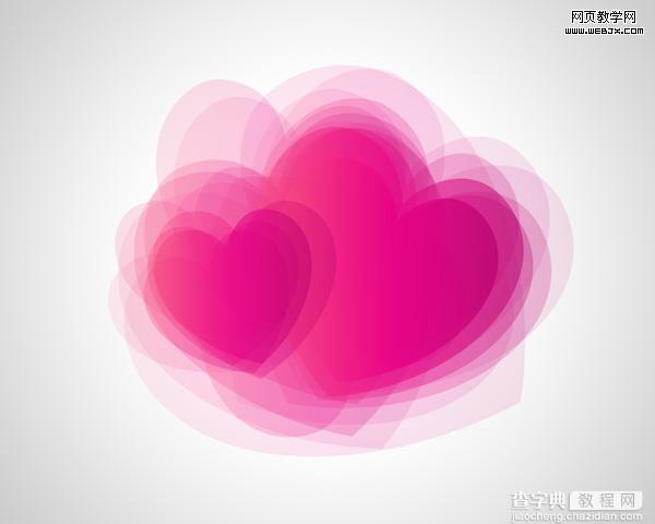 Photoshop将用心形工具绘制出粉红色的心形图案效果22