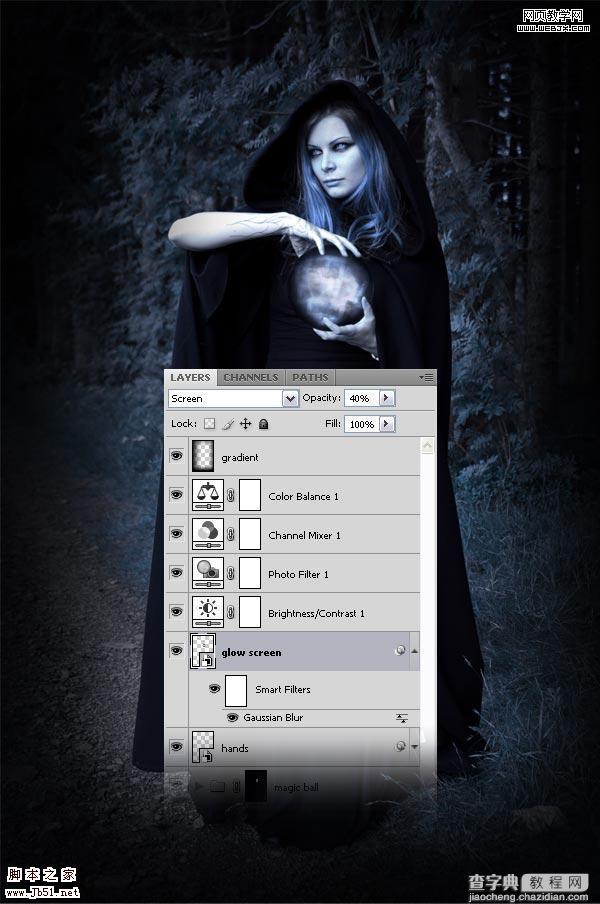 photoshop 详细制作手拿神秘魔法球的女巫师20