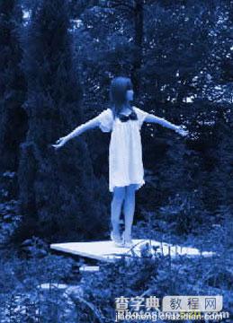 Photoshop 调出外景人物照片梦幻的深蓝色3
