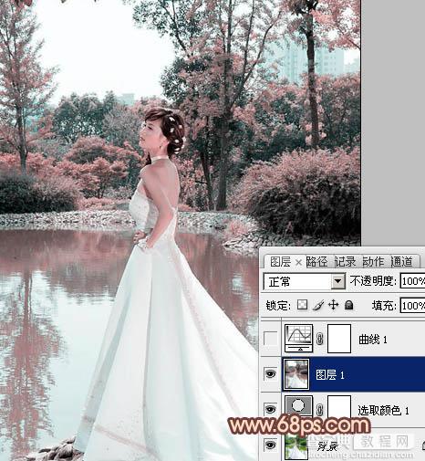 Photoshop将外景婚片打造出古典暗调橙红色6