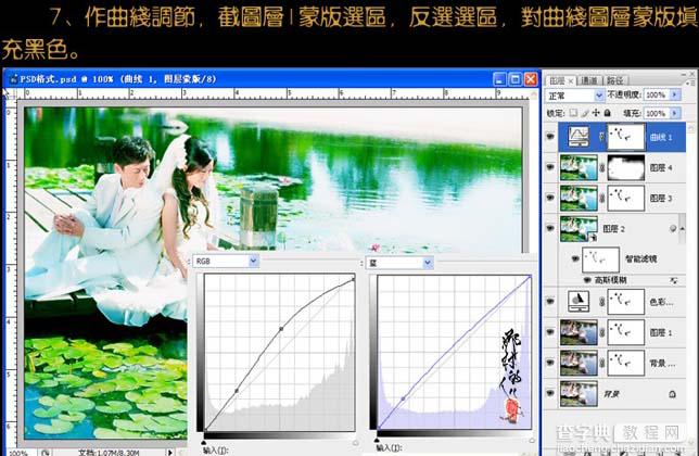 Photoshop 梦幻的翠绿色池景婚片10
