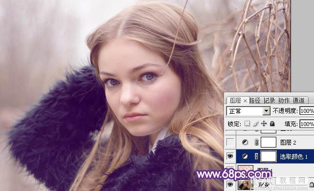Photoshop为外景人物图片增加朦胧的淡紫色6