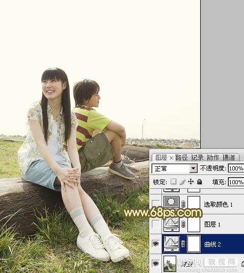 Photoshop将任务图片制作出淡淡的青黄韩系6