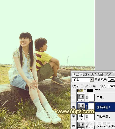 Photoshop将任务图片制作出淡淡的青黄韩系19