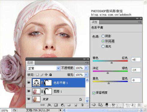 Photoshop 漂亮的紫色人物签名效果4