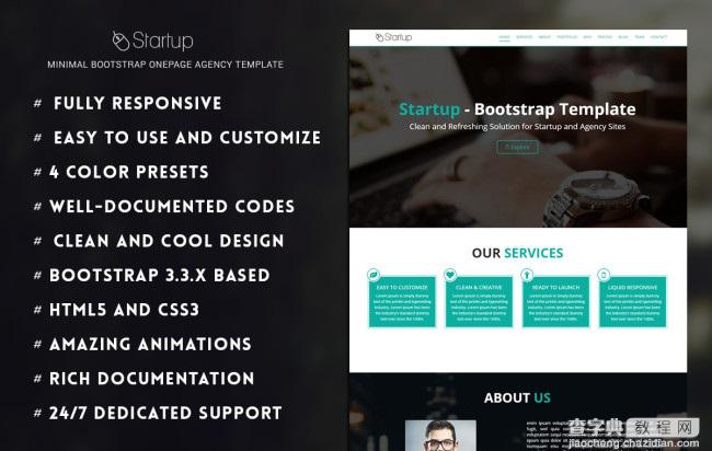 分享29个基于Bootstrap的HTML5响应式网页设计模板28