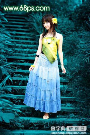 Photoshop 一只绿色的蝴蝶精灵美女8