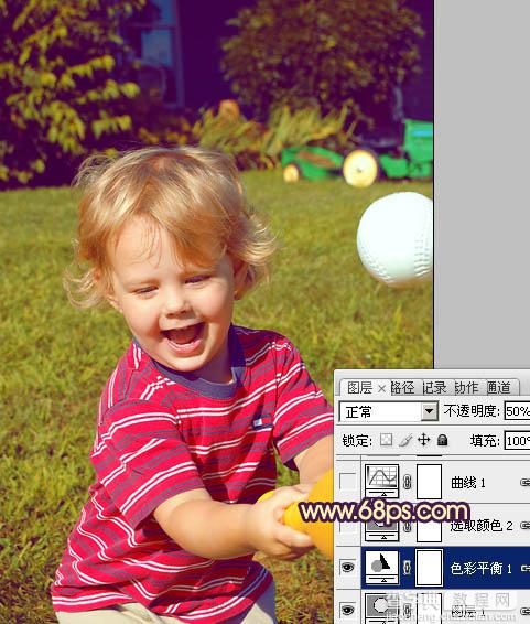 Photoshop为儿童照片加上柔和阳光色12