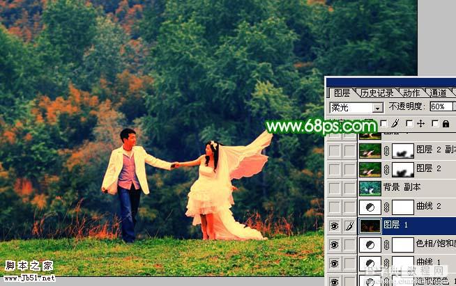 Photoshop 打造梦幻的绿色艺术婚片15