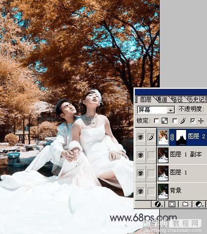 Photoshop婚纱调色教程:梦幻蓝色5