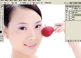 Photoshop 给人物加上眼影及睫毛8