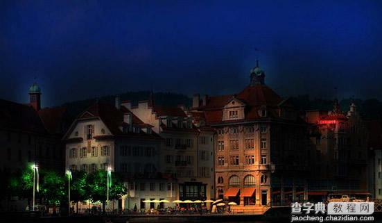 Photoshop将城市建筑照片转为夜景效果5