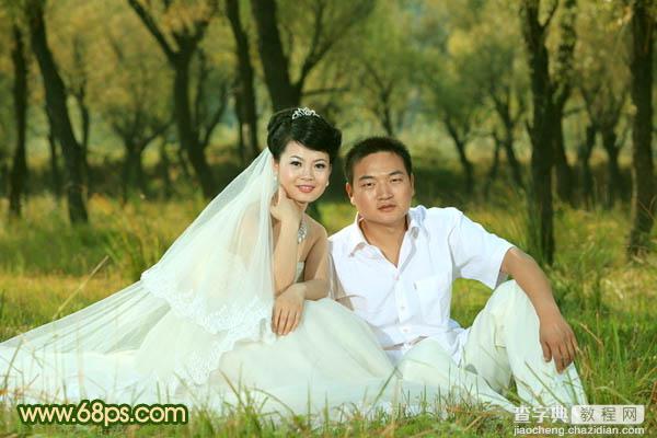 Photoshop将森林婚片调成温馨的暖色调13