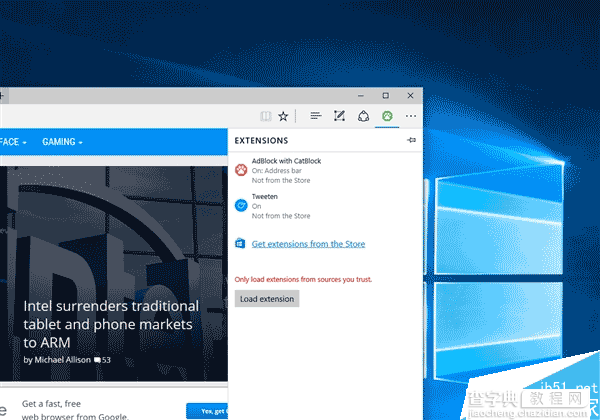 win10 Edge浏览器新增一款CatBlock插件 能屏蔽广告2