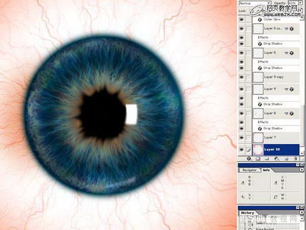 Photoshop将绘制出逼真的眼球效果的鼠绘实例教程24