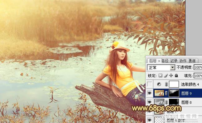 Photoshop为沼泽写真图片加上柔和的暖色效果29