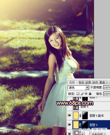 Photosho将晨曦中灿烂的美女图片打造出橙蓝色效果21