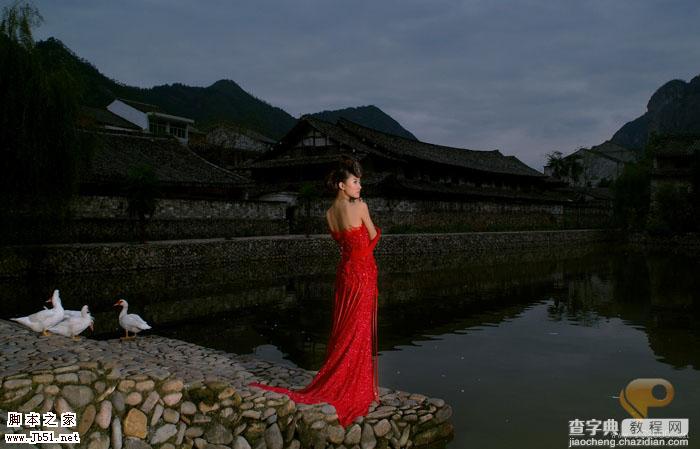 Photoshop 古典墨绿色的人像效果1