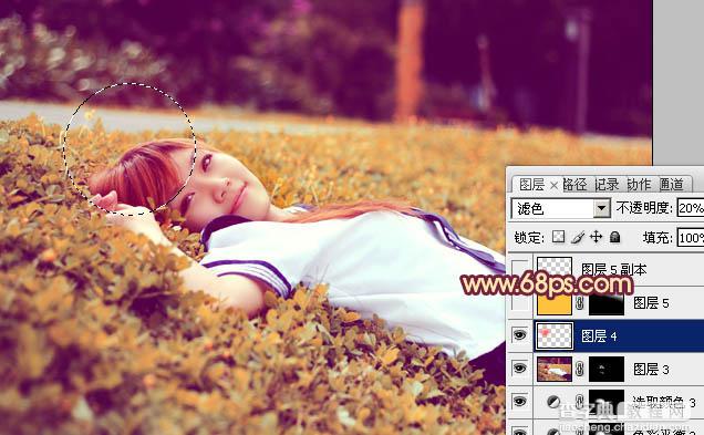 Photoshop为草地人物图片增加柔和暖色调效果实现方法22