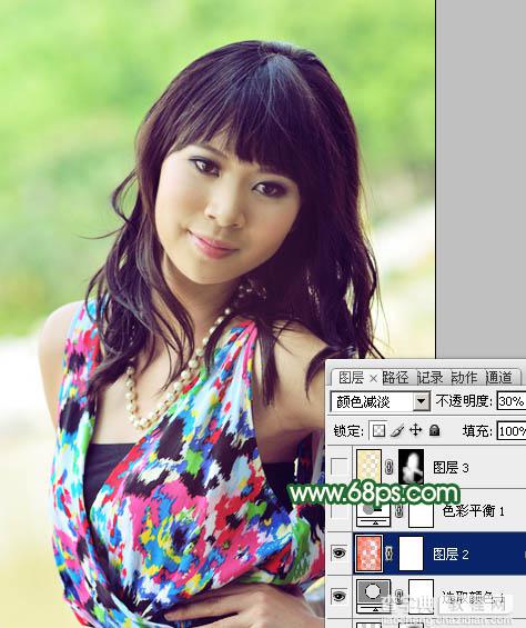 Photoshop将给背光图片美女制作加上甜美的粉红色9