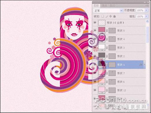 Photoshop CS4 绘制时尚女性主题视觉31