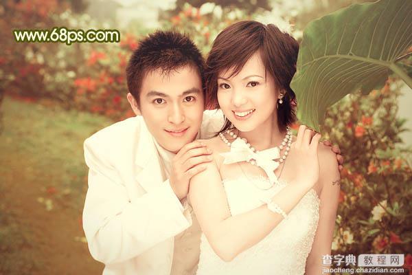 Photoshop将外景婚片调成柔美典雅的黄绿色28
