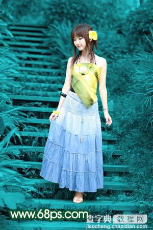 Photoshop 一只绿色的蝴蝶精灵美女4