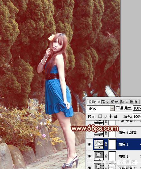 Photoshop为外景美女图片打造出暖暖的红褐色效果13