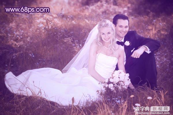 Photoshop将外景婚片调成淡淡的紫红色27