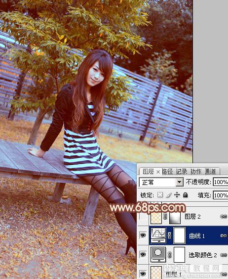 Photoshop为外景美女图片打造出朦胧的韩系暖调效果21