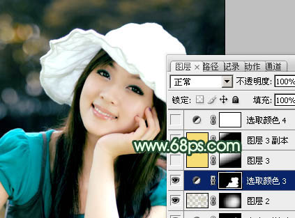 Photoshop将美女图片打造出柔美的韩系青黄色24