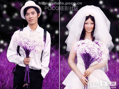 photoshop 利用替换颜色快速调出紫色的外景婚片2
