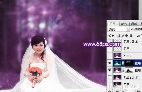 Photoshop图片处理教程之打造超梦幻的紫色婚片20